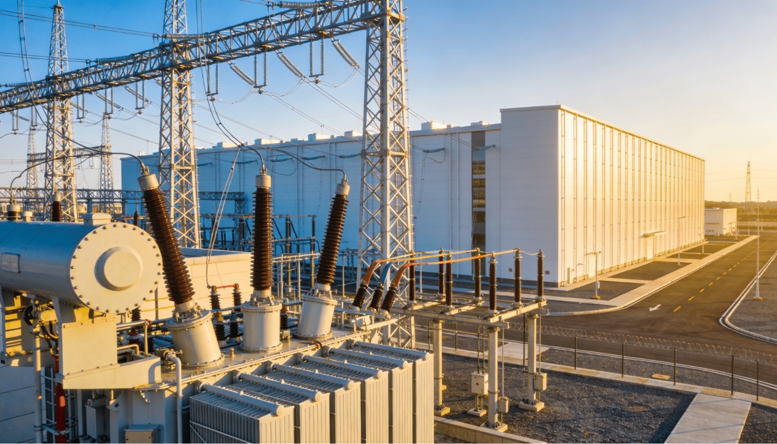 High-Voltage Electrical Substation and Industrial Facility